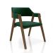 Conjunto Mesa de Jogos Carteado Bellagio Tampo Reversível e 4 Cadeiras Madeira Poker Base Estrela Veludo Verde/Nogueira G42 - Gran Belo