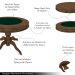 Conjunto Mesa de Jogos Carteado Bellagio Tampo Reversível e 4 Cadeiras Madeira Poker Base Estrela Veludo Verde/Nogueira G42 - Gran Belo