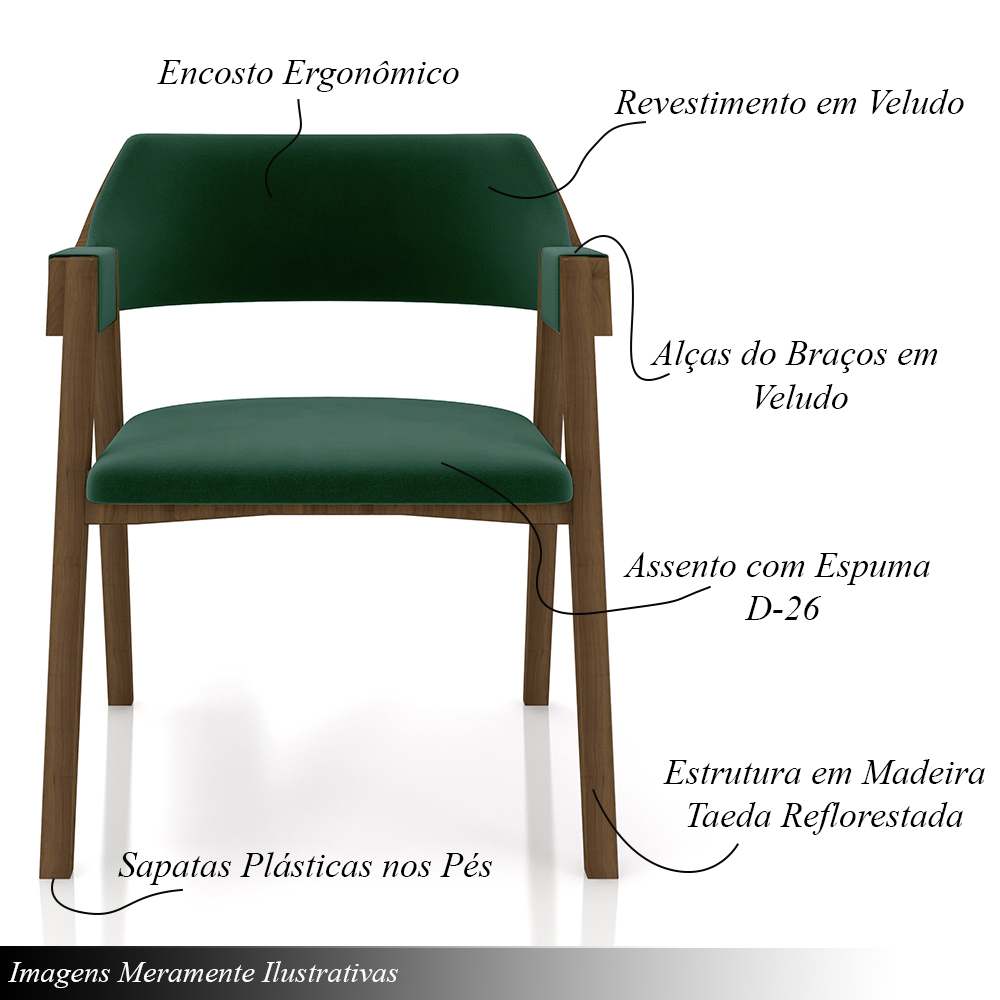 Conjunto Mesa de Jogos Carteado Bellagio Tampo Reversível e 4 Cadeiras Madeira Poker Base Estrela Veludo Verde/Nogueira G42 - Gran Belo