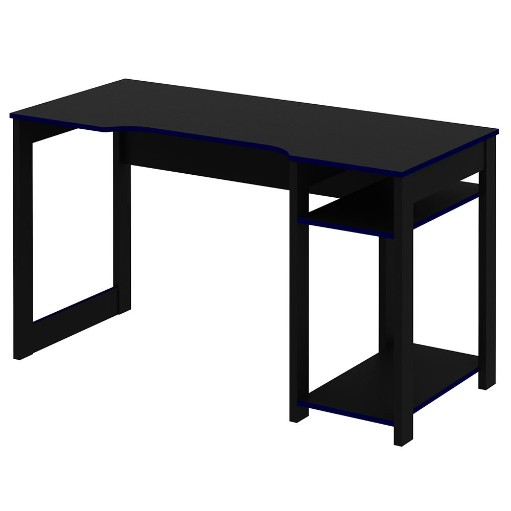 Conjunto Mesa e Armário para Escritório Home Office Gamer Cool MDP Preto/Azul G69 - Gran Belo