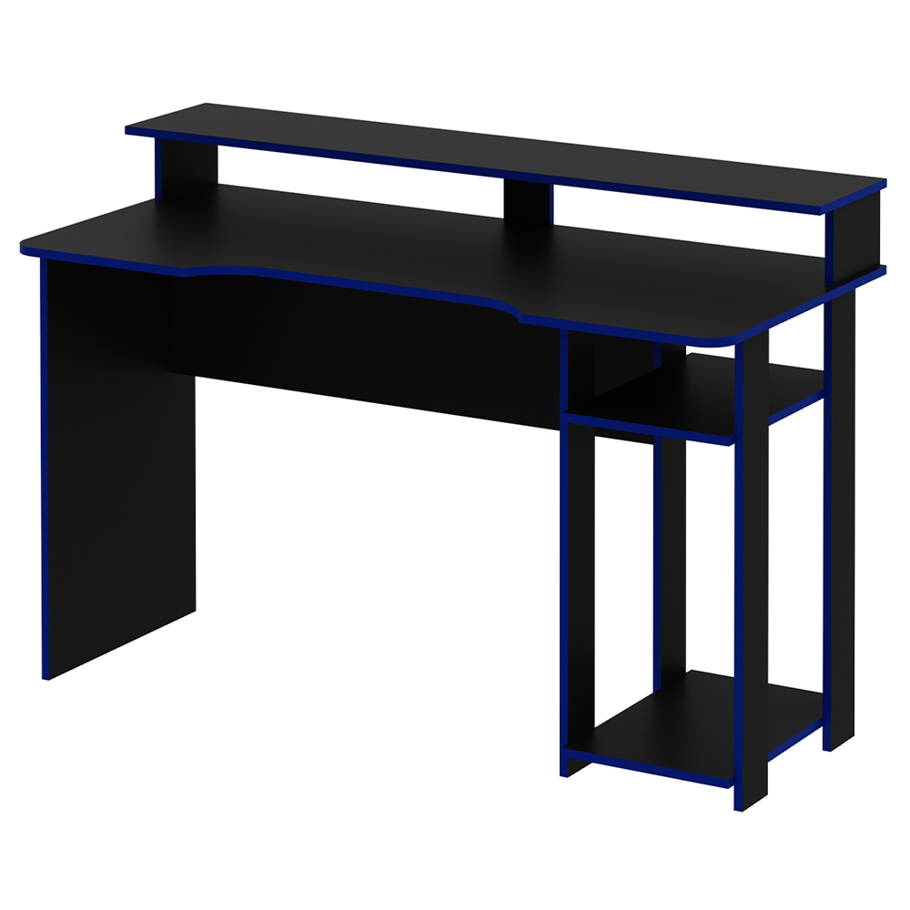 Conjunto Mesa e Armário para Escritório Home Office Gamer Cool MDP Preto/Azul G69 - Gran Belo