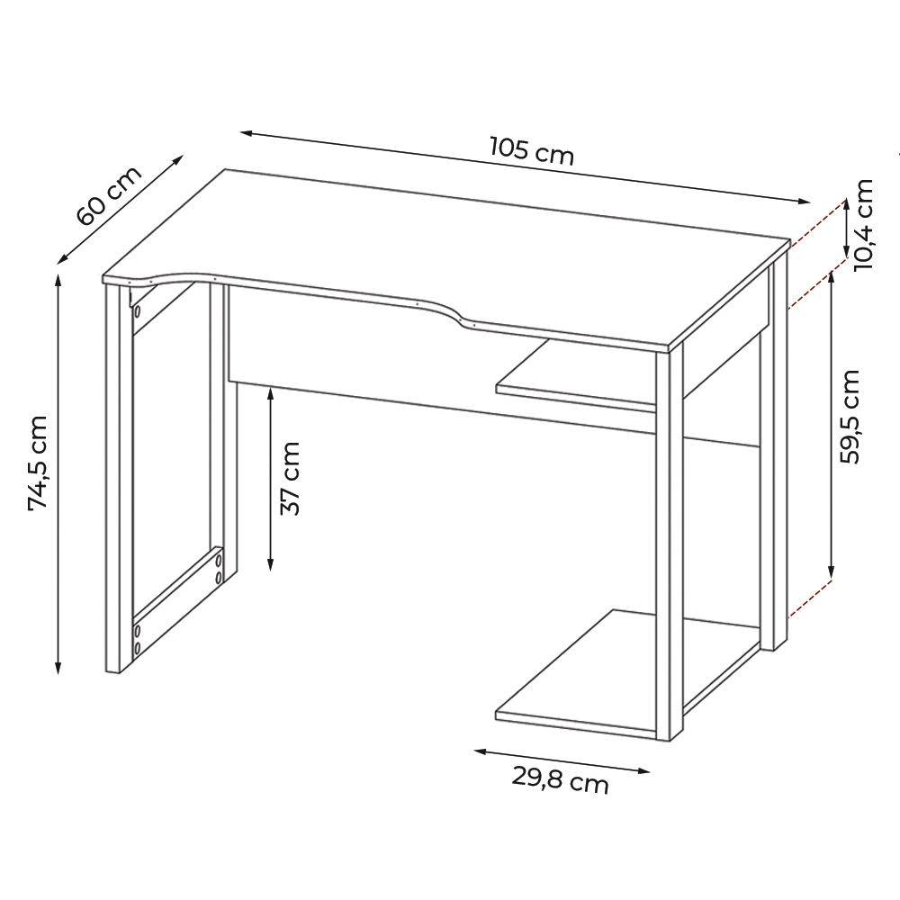 Conjunto Mesa e Armário para Escritório Home Office Gamer Cool MDP Preto/Azul G69 - Gran Belo