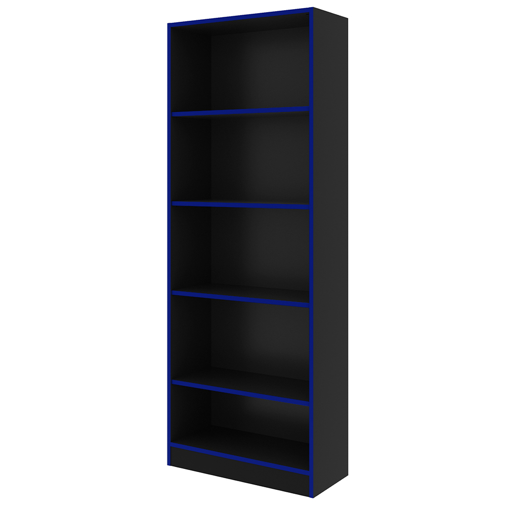 Conjunto Mesa e Armário para Escritório Home Office Gamer Cool MDP Preto/Azul G69 - Gran Belo