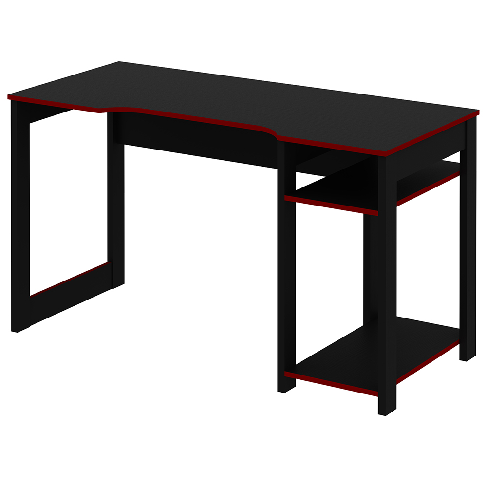 Conjunto Mesa e Armário para Escritório Home Office Gamer Cool MDP Preto/Vermelho G69 - Gran Belo