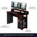 Conjunto Mesa e Armário para Escritório Home Office Gamer Cool MDP Preto/Vermelho G69 - Gran Belo