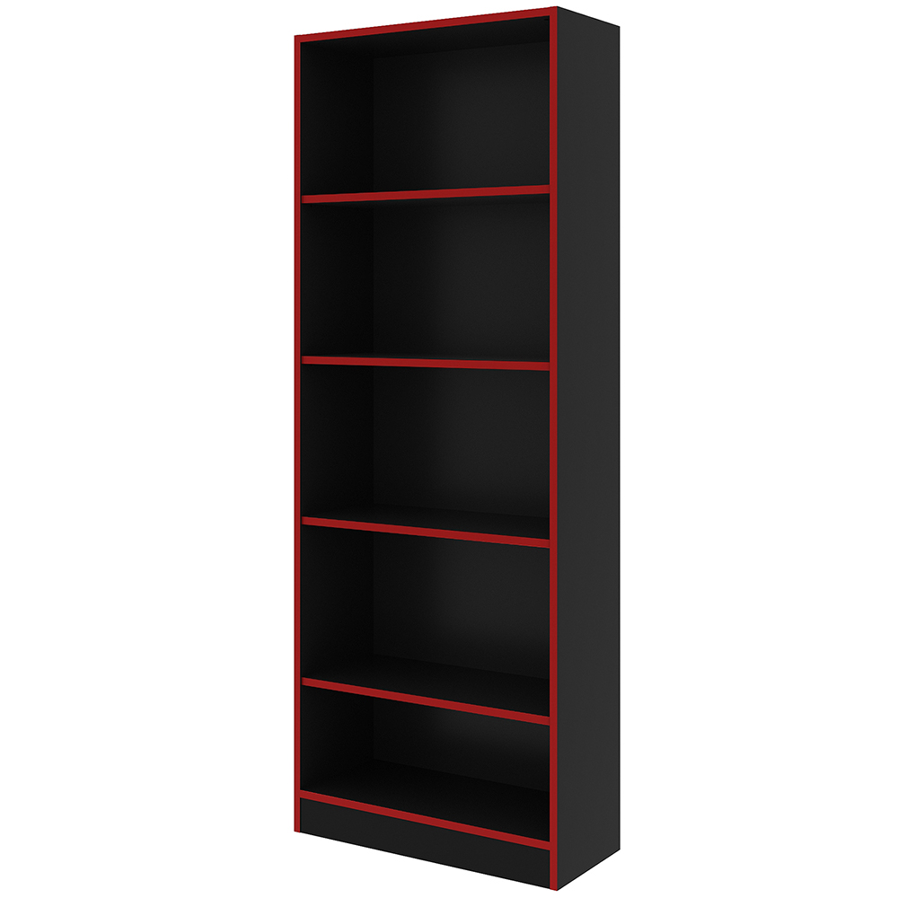 Conjunto Mesa e Armário para Escritório Home Office Gamer Cool MDP Preto/Vermelho G69 - Gran Belo