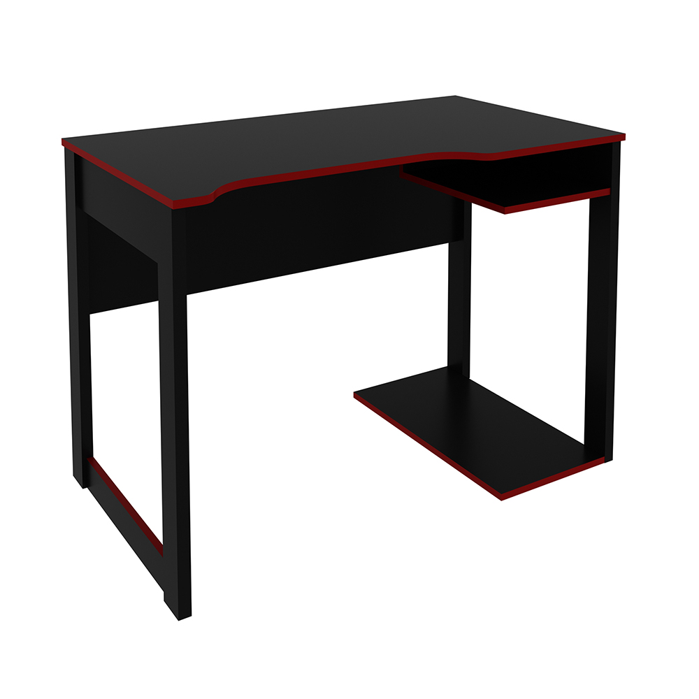 Conjunto Mesa e Armário para Escritório Home Office Gamer Cool MDP Preto/Vermelho G69 - Gran Belo