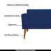 Conjunto Namoradeira e 2 Poltronas Decorativas Isabella Pés Palito Madeira Suede Azul Marinho G19 - Gran Belo
