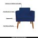 Conjunto Namoradeira e 2 Poltronas Decorativas Isabella Pés Palito Madeira Suede Azul Marinho G19 - Gran Belo
