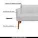 Conjunto Namoradeira e 2 Poltronas Decorativas Isabella Pés Palito Madeira Suede Cinza G19 - Gran Belo
