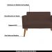 Conjunto Namoradeira e 2 Poltronas Decorativas Isabella Pés Palito Madeira Suede Marrom G19 - Gran Belo