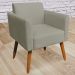 Conjunto Namoradeira e 2 Poltronas Decorativas Isabella Pés Palito Madeira Suede Nude G19 - Gran Belo