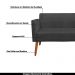 Conjunto Namoradeira e 2 Poltronas Decorativas Isabella Pés Palito Madeira Suede Preto G19 - Gran Belo