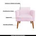 Conjunto Namoradeira e 2 Poltronas Decorativas Isabella Pés Palito Madeira Suede Rosa Bebê G19 - Gran Belo