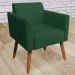 Conjunto Namoradeira e 2 Poltronas Decorativas Isabella Pés Palito Madeira Suede Verde G19 - Gran Belo