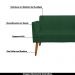 Conjunto Namoradeira e 2 Poltronas Decorativas Isabella Pés Palito Madeira Suede Verde G19 - Gran Belo