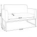Conjunto Namoradeira e Poltrona Decorativa Isabella Base Industrial Linho Bege/Preto G19 - Gran Belo