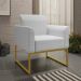 Conjunto Namoradeira e Poltrona Decorativa Isabella Base Industrial Linho Cinza/Dourado G19 - Gran Belo