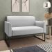 Conjunto Namoradeira e Poltrona Decorativa Isabella Base Industrial Linho Cinza/Preto G19 - Gran Belo