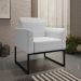 Conjunto Namoradeira e Poltrona Decorativa Isabella Base Industrial Linho Cinza/Preto G19 - Gran Belo