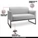 Conjunto Namoradeira e Poltrona Decorativa Isabella Base Industrial Linho Cinza/Preto G19 - Gran Belo