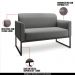 Conjunto Namoradeira e Poltrona Decorativa Isabella Base Industrial Linho Grafite/Preto G19 - Gran Belo