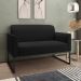 Conjunto Namoradeira e Poltrona Decorativa Isabella Base Industrial Linho Preto G19 - Gran Belo