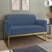 Conjunto Namoradeira e Poltrona Decorativa Isabella Base Industrial Suede Azul Marinho/Dourado G19 - Gran Belo