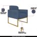 Conjunto Namoradeira e Poltrona Decorativa Isabella Base Industrial Suede Azul Marinho/Dourado G19 - Gran Belo
