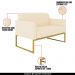 Conjunto Namoradeira e Poltrona Decorativa Isabella Base Industrial Suede Bege/Dourado G19 - Gran Belo