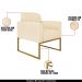 Conjunto Namoradeira e Poltrona Decorativa Isabella Base Industrial Suede Bege/Dourado G19 - Gran Belo