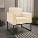 Conjunto Namoradeira e Poltrona Decorativa Isabella Base Industrial Suede Bege/Preto G19 - Gran Belo