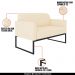 Conjunto Namoradeira e Poltrona Decorativa Isabella Base Industrial Suede Bege/Preto G19 - Gran Belo