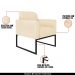 Conjunto Namoradeira e Poltrona Decorativa Isabella Base Industrial Suede Bege/Preto G19 - Gran Belo