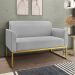 Conjunto Namoradeira e Poltrona Decorativa Isabella Base Industrial Suede Cinza/Dourado G19 - Gran Belo