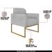 Conjunto Namoradeira e Poltrona Decorativa Isabella Base Industrial Suede Cinza/Dourado G19 - Gran Belo