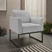 Conjunto Namoradeira e Poltrona Decorativa Isabella Base Industrial Suede Cinza/Preto G19 - Gran Belo