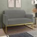 Conjunto Namoradeira e Poltrona Decorativa Isabella Base Industrial Suede Grafite/Dourado G19 - Gran Belo