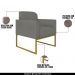 Conjunto Namoradeira e Poltrona Decorativa Isabella Base Industrial Suede Grafite/Dourado G19 - Gran Belo