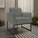 Conjunto Namoradeira e Poltrona Decorativa Isabella Base Industrial Suede Grafite/Preto G19 - Gran Belo