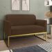 Conjunto Namoradeira e Poltrona Decorativa Isabella Base Industrial Suede Marrom/Dourado G19 - Gran Belo
