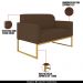 Conjunto Namoradeira e Poltrona Decorativa Isabella Base Industrial Suede Marrom/Dourado G19 - Gran Belo