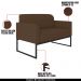 Conjunto Namoradeira e Poltrona Decorativa Isabella Base Industrial Suede Marrom/Preto G19 - Gran Belo