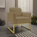 Conjunto Namoradeira e Poltrona Decorativa Isabella Base Industrial Suede Nude/Dourado G19 - Gran Belo