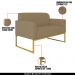 Conjunto Namoradeira e Poltrona Decorativa Isabella Base Industrial Suede Nude/Dourado G19 - Gran Belo