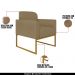 Conjunto Namoradeira e Poltrona Decorativa Isabella Base Industrial Suede Nude/Dourado G19 - Gran Belo