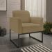 Conjunto Namoradeira e Poltrona Decorativa Isabella Base Industrial Suede Nude/Preto G19 - Gran Belo