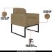 Conjunto Namoradeira e Poltrona Decorativa Isabella Base Industrial Suede Nude/Preto G19 - Gran Belo