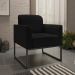 Conjunto Namoradeira e Poltrona Decorativa Isabella Base Industrial Suede Preto G19 - Gran Belo