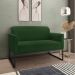 Conjunto Namoradeira e Poltrona Decorativa Isabella Base Industrial Suede Verde/Preto G19 - Gran Belo